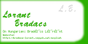 lorant bradacs business card